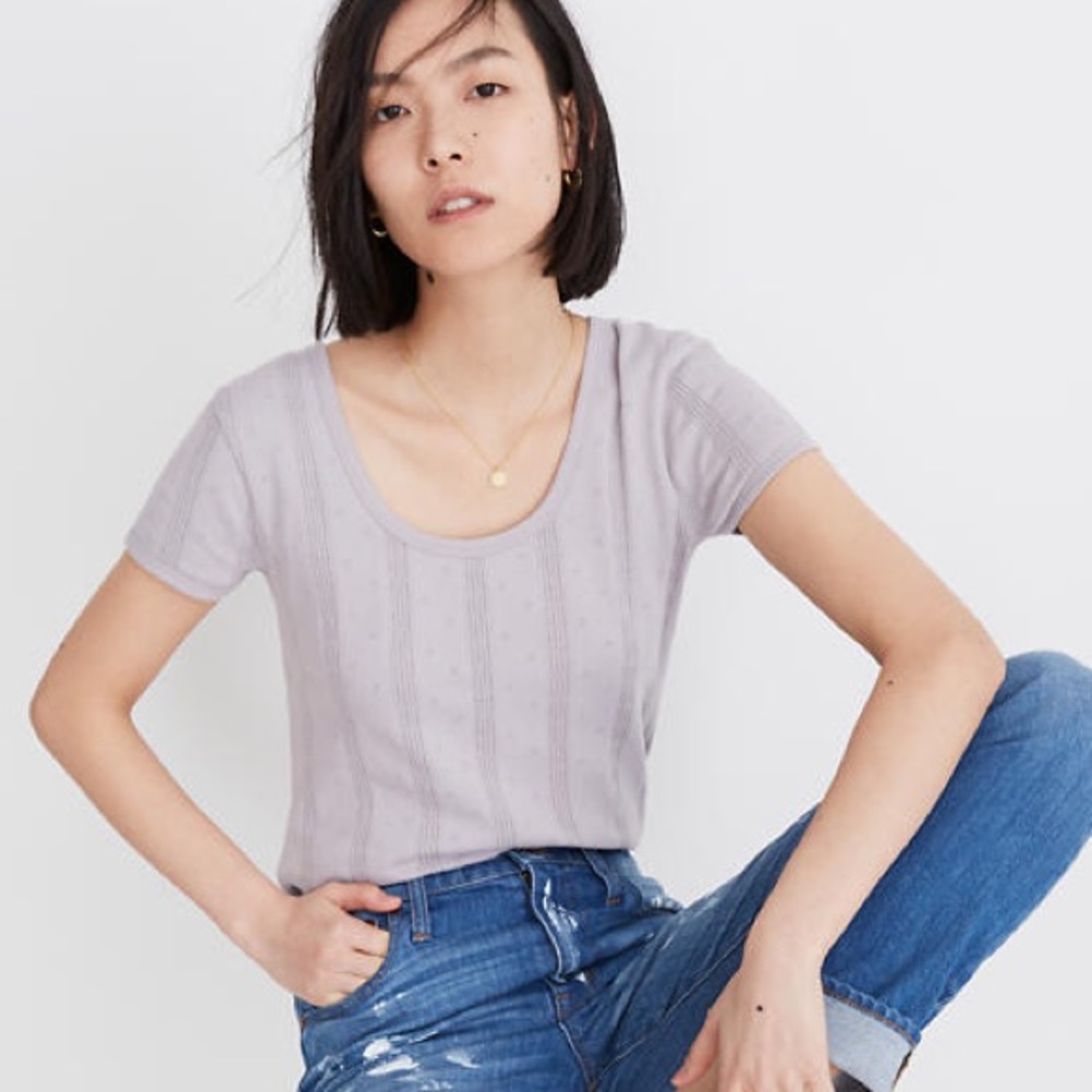Madewell Pointelle Scoop Neck Top